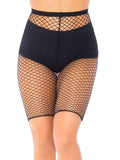 High Waist Industrial Net Biker Shorts