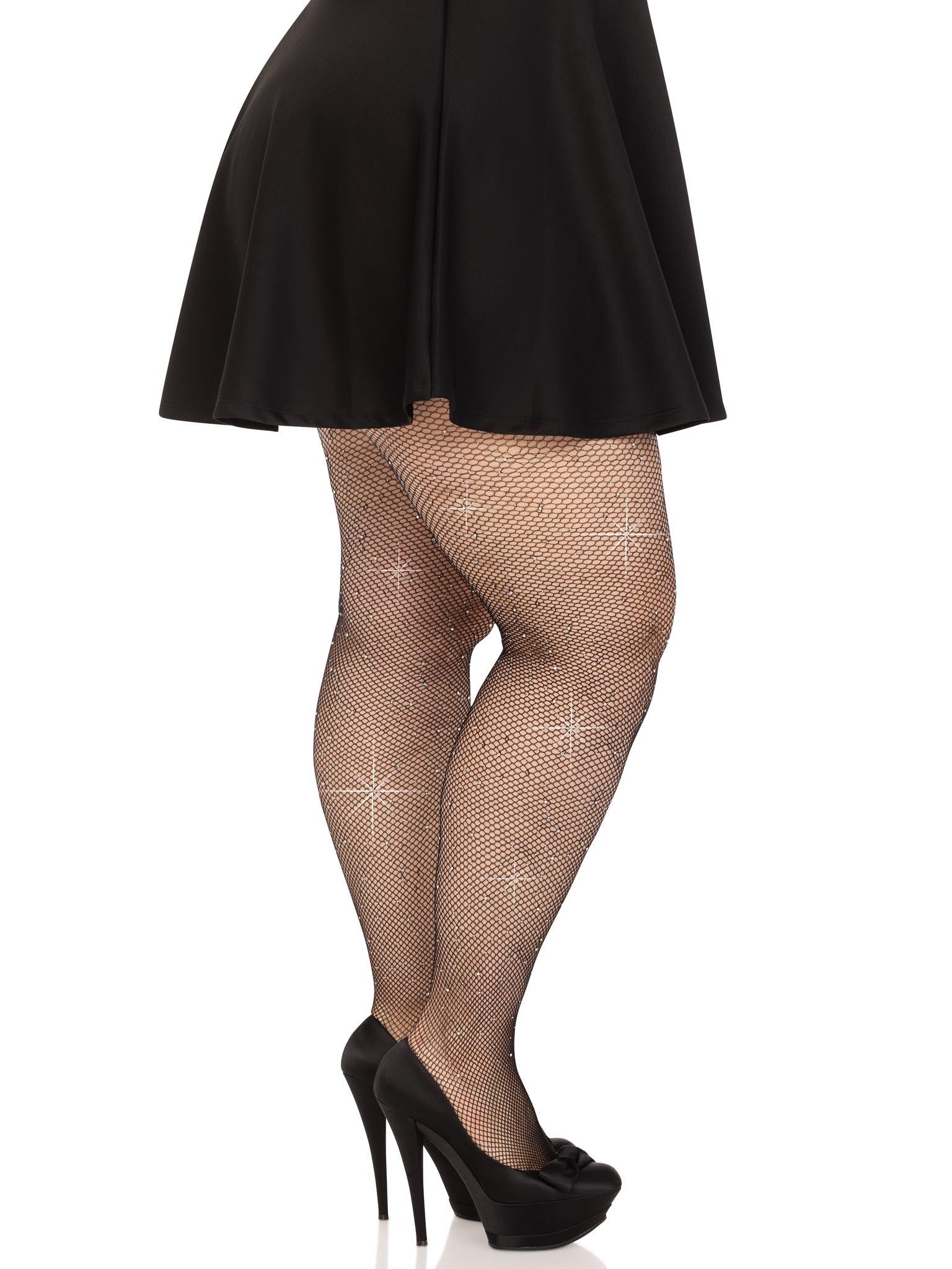 color_black | Leg Avenue Rhinestone Fishnet Tights
