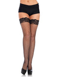 Spandex Industrial Net Stockings With Lace Top