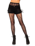 Flame Pattern Net Fishnet Tights