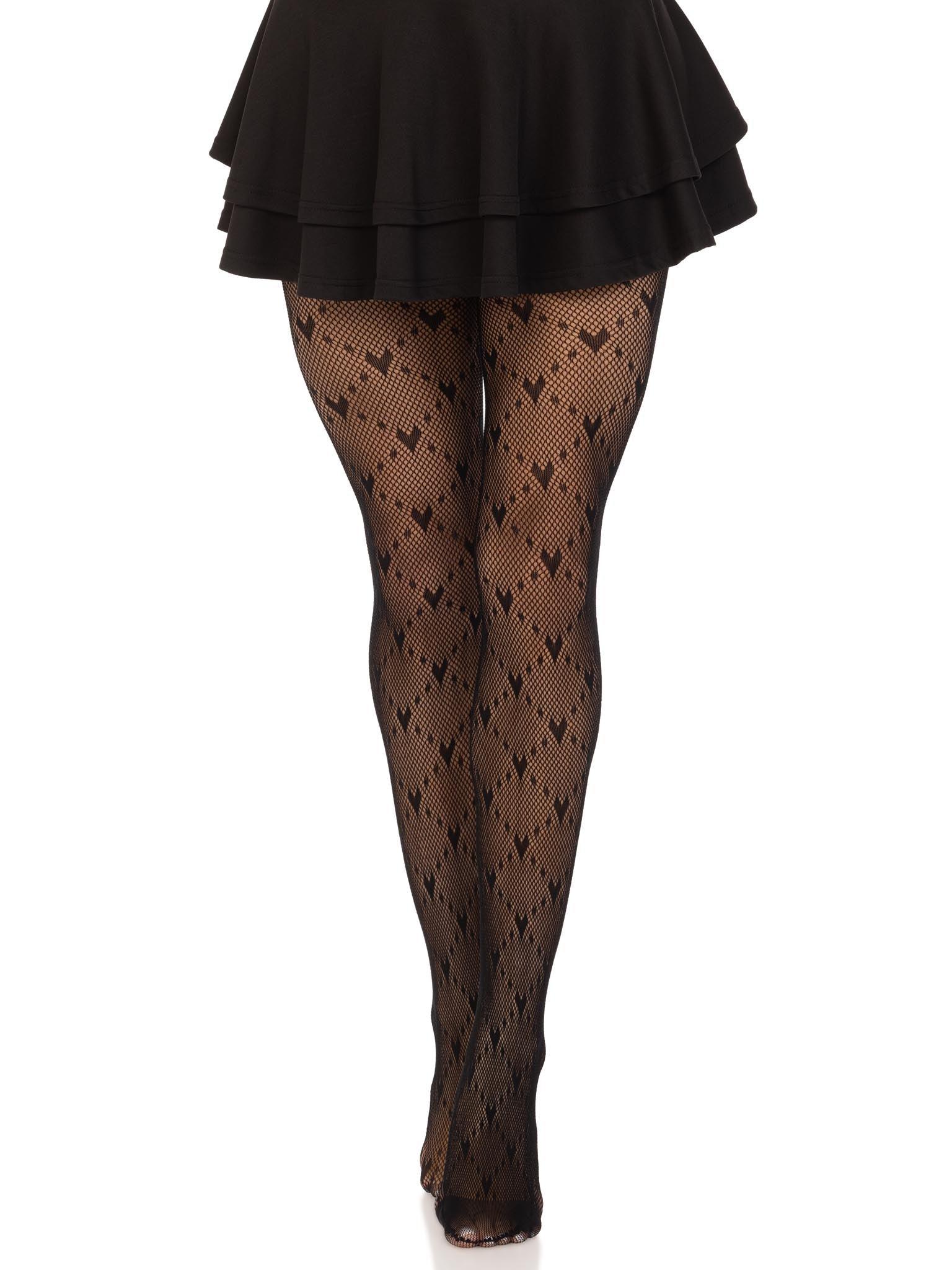 color_black | Leg Avenue Valentina Heart Net Tights
