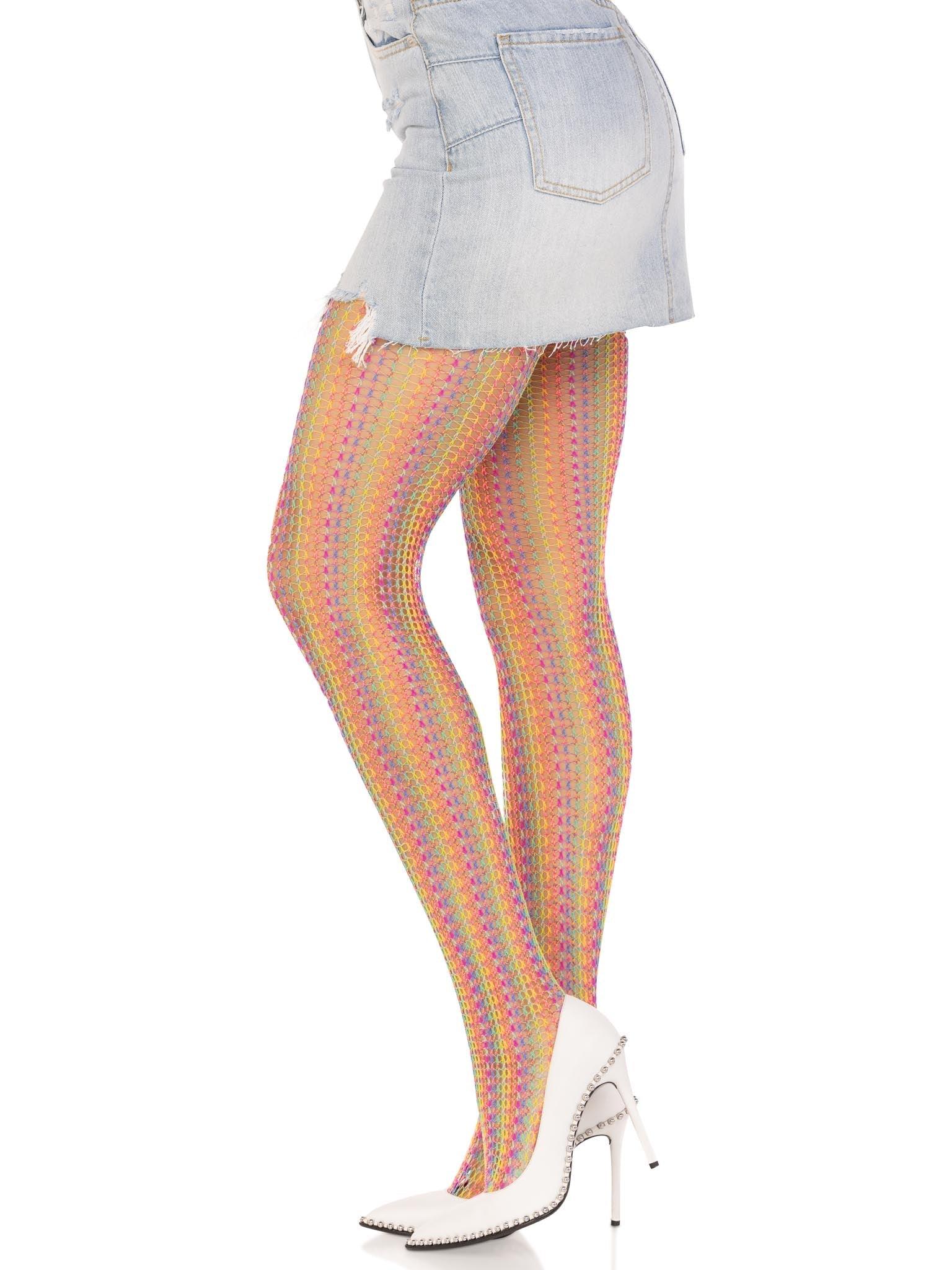 Leg Avenue Woven Rainbow Net Tights