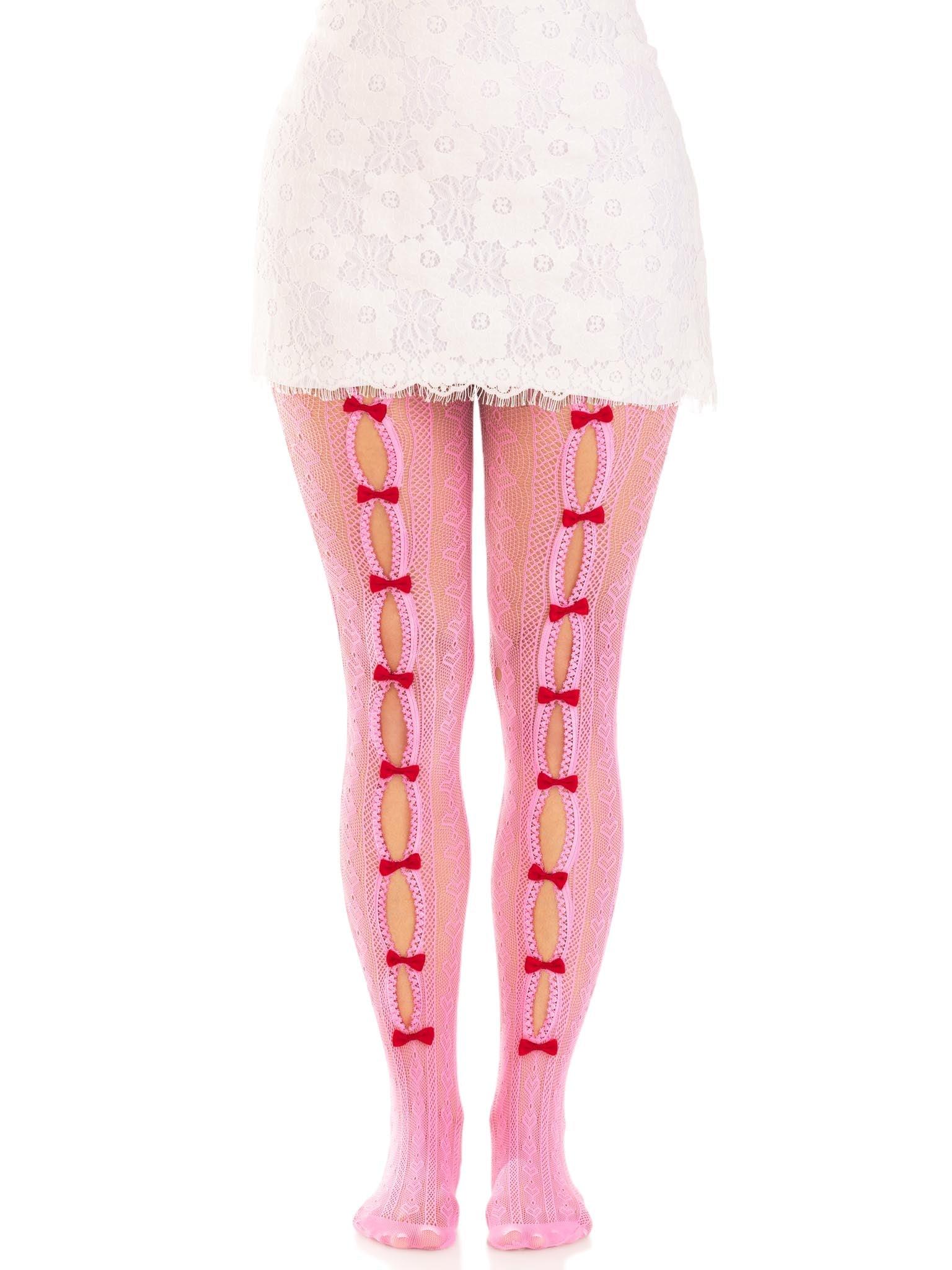 color_pink | Leg Avenue Sweetheart Striped Tights