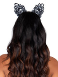 Venice Lace Cat Ears Headband With Organza Bows