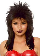 21" Unisex Rockstar Straight Mullet Costume Wig