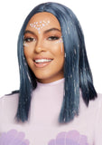 15" Center Part Long Straight Bob Costume Wig With Tinsel