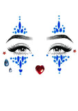 Harlequin Adhesive Face Jewels Sticker Set