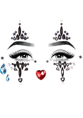 Harlequin Adhesive Face Jewels Sticker Set