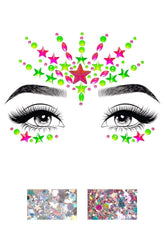 Vibe Adhesive Black Light Face Jewel Set With Glitter
