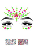 Vibe Adhesive Black Light Face Jewel Set With Glitter