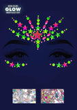Vibe Adhesive Black Light Face Jewel Set With Glitter
