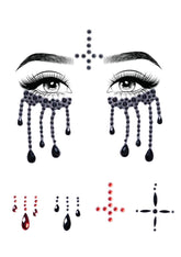 Possessed Adhesive Face Jewels Sticker Set