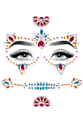 Day of the Dead Adhesive Face Jewels Sticker Set