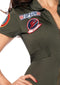 Leg Avenue Top Gun Flight Suit spandex catsuit with changeable name badges