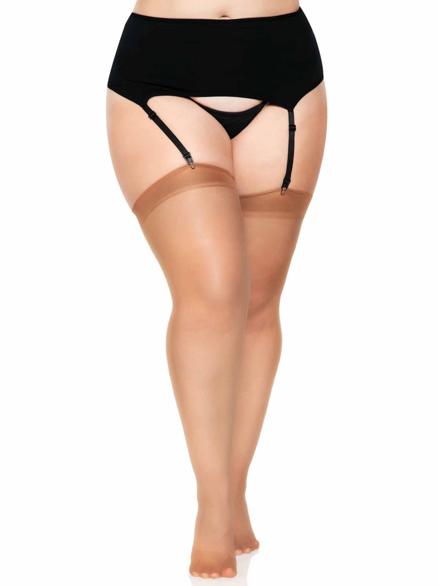 color_tan | Leg Avenue Plus Dex Sheer Stockings