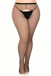 Leg Avenue Ginny Plus Fishnet Crotchless Pantyhose