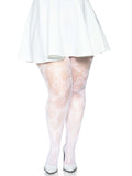 color_white | Leg Avenue Plus Size Butterfly Fishnet Tights