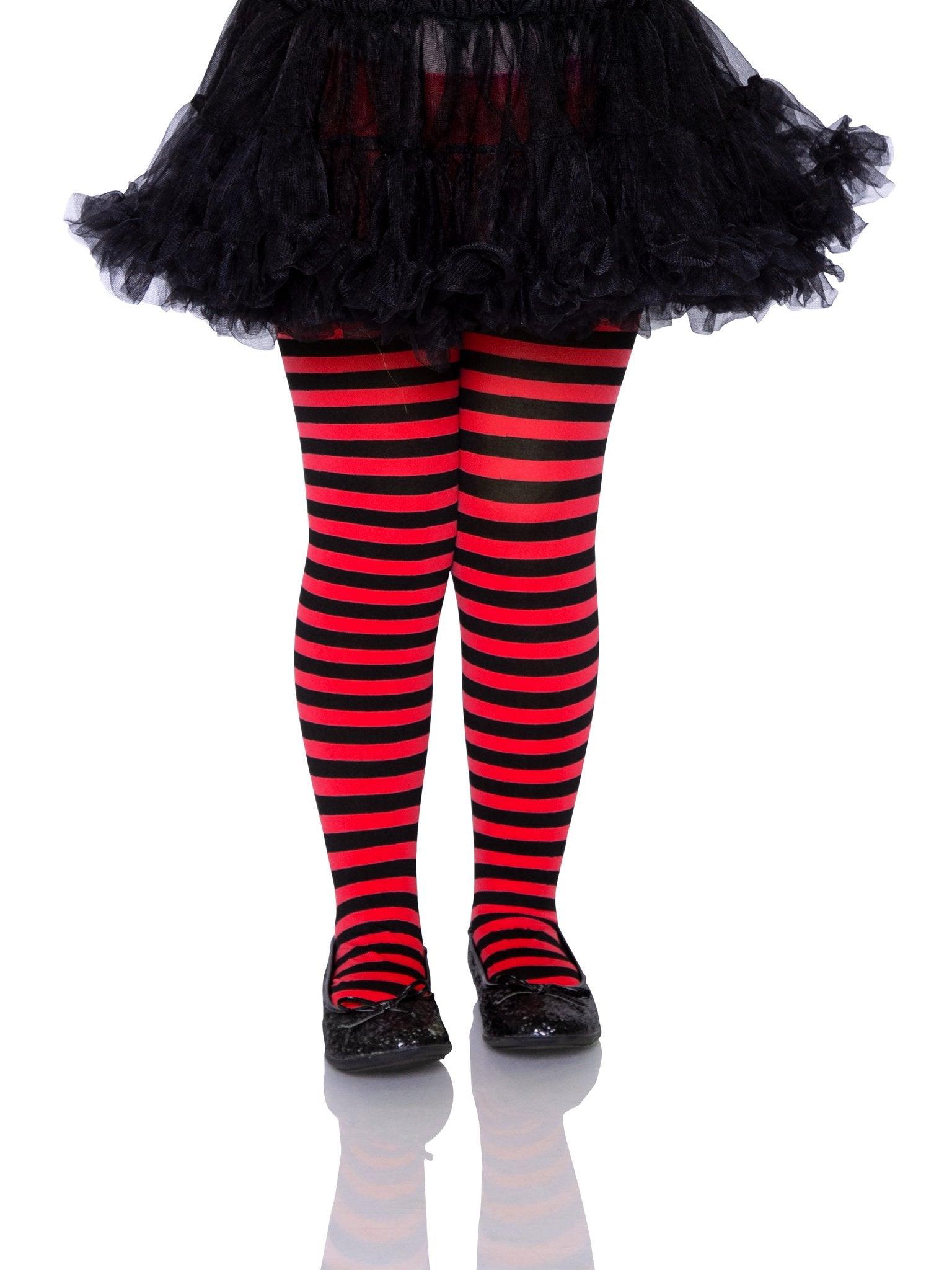 color_black/red | Leg Avenue Ana Children's Striped Tights