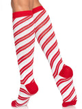 Leg Avenue Krystal Candy Cane Knee Socks