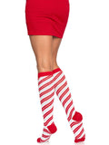 Leg Avenue Krystal Candy Cane Knee Socks