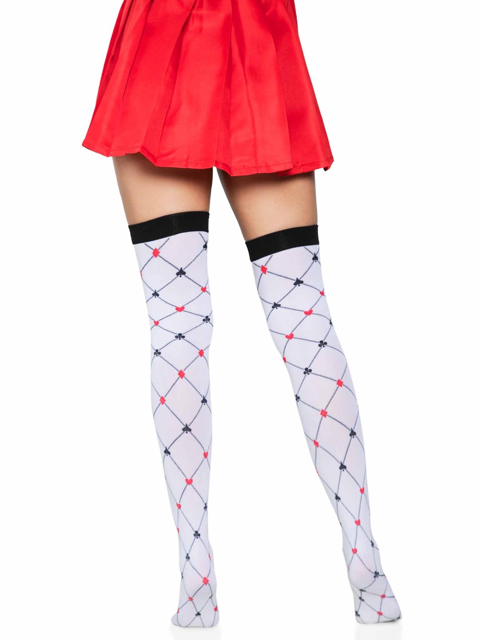 Leg Avenue Card Suit Thigh High Stockings