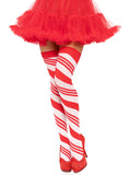 Leg Avenue Peppermint Stripe Thigh Highs