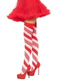 Leg Avenue Peppermint Stripe Thigh Highs