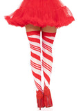 Leg Avenue Peppermint Stripe Thigh Highs