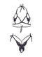 Leg Avenue Butterfly Open Cup Bra and Pearl G-string Set