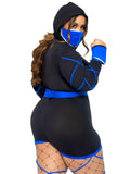 color_Black/Blue | Leg Avenue Plus Dragon Ninja Costume