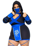 color_Black/Blue | Leg Avenue Plus Dragon Ninja Costume