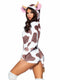 Leg Avenue Cow Romper Horn Hood Costume