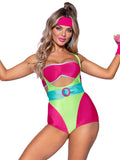 Leg Avenue 5 Piece 80s Workout Romper Costume