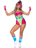 Leg Avenue 5 Piece 80s Workout Romper Costume