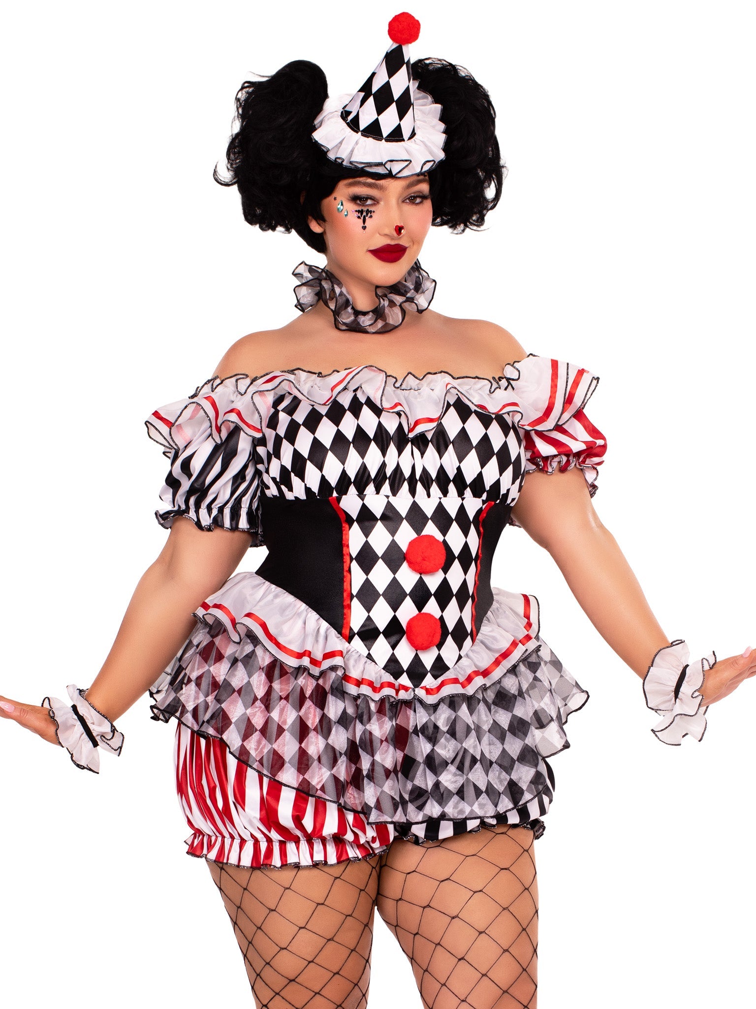 Leg Avenue Plus Darling Harlequin Costume