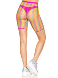 Leg Avenue Ombre Rainbow Fishnet Biker Shorts