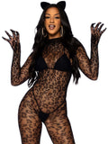 Gloved Leopard Catsuit