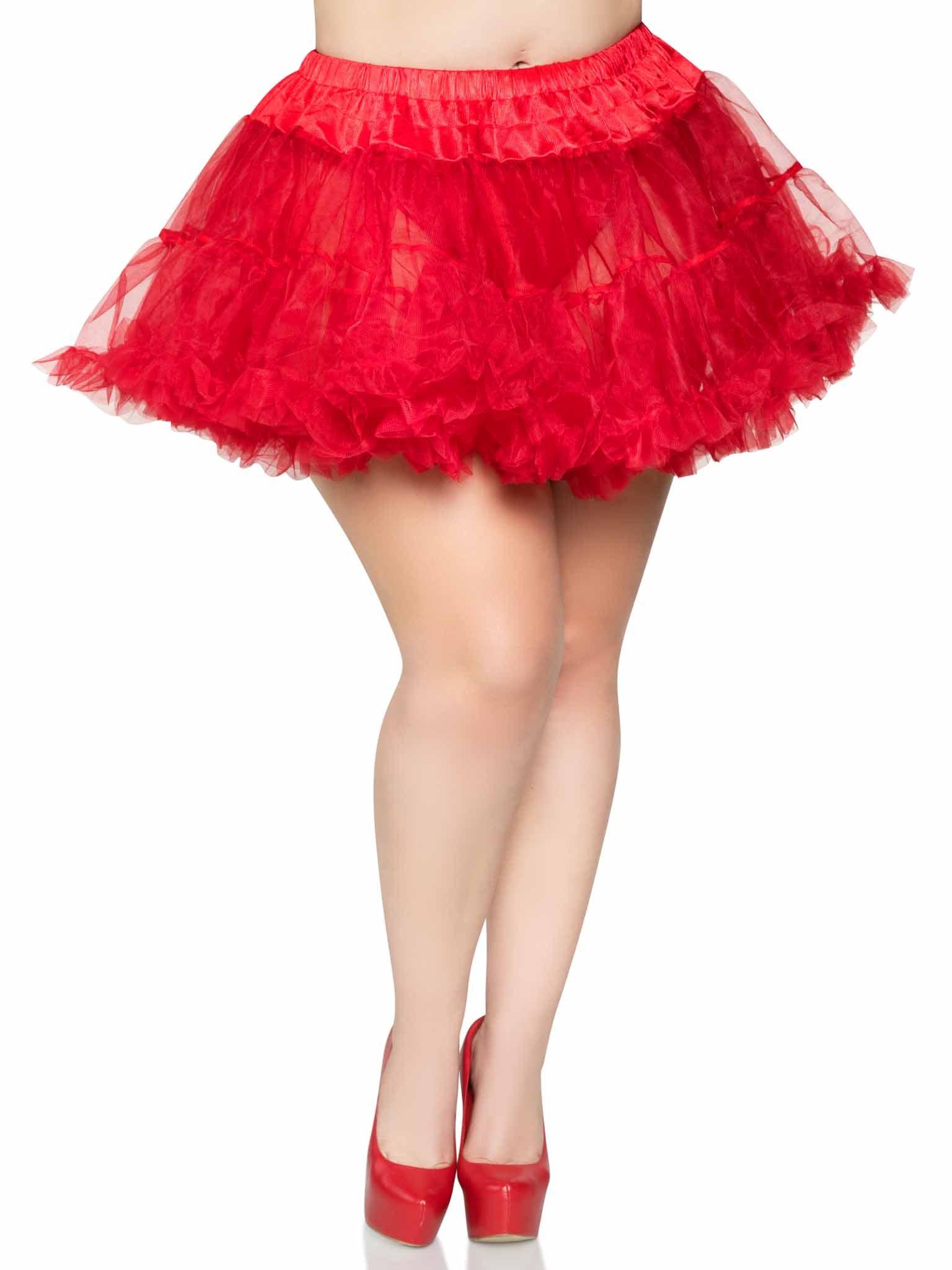color_red | Leg Avenue Plus Size Layered Tulle Petticoat Costume Skirt