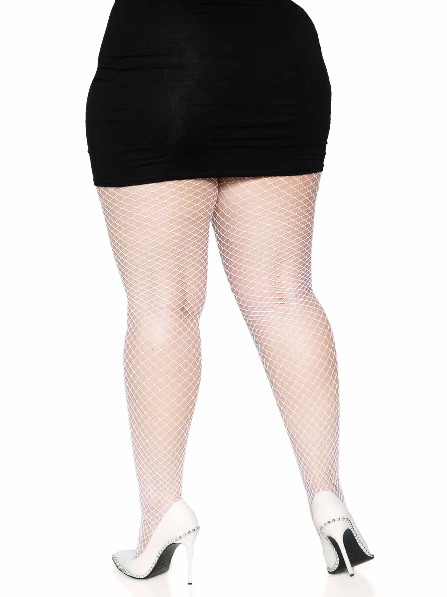 color_white | Leg Avenue Plus Gaia Spandex Net Industrial Tights