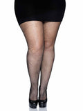 color_black | Leg Avenue Callie Plus Backseam Fishnet Tights