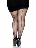 color_black | Leg Avenue Callie Plus Backseam Fishnet Tights