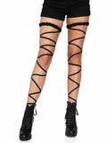 color_black | Leg Avenue Yuna Garter Leg Wraps