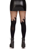 Leg Avenue Opaque Flame Fishnet Tights