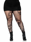 Leg Avenue Plus Sugar Skull Net Tights