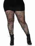 Leg Avenue Plus Size Pirate Booty Skull Net Tights