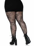 Leg Avenue Plus Size Pirate Booty Skull Net Tights