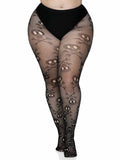 Leg Avenue Plus Size Pirate Booty Skull Net Tights