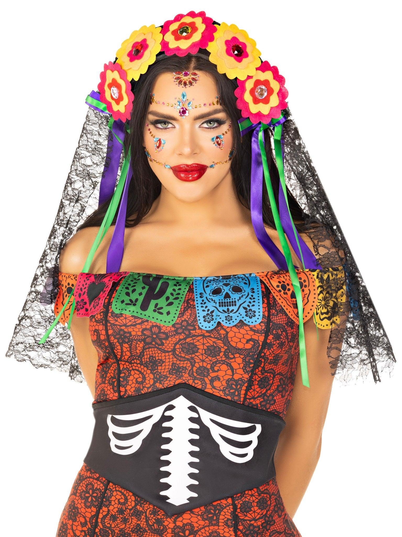 Leg Avenue Day Of The Dead Flower Headband