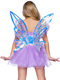 Leg Avenue Vinyl Silver Iridescent Waist Cincher Fairy Wings