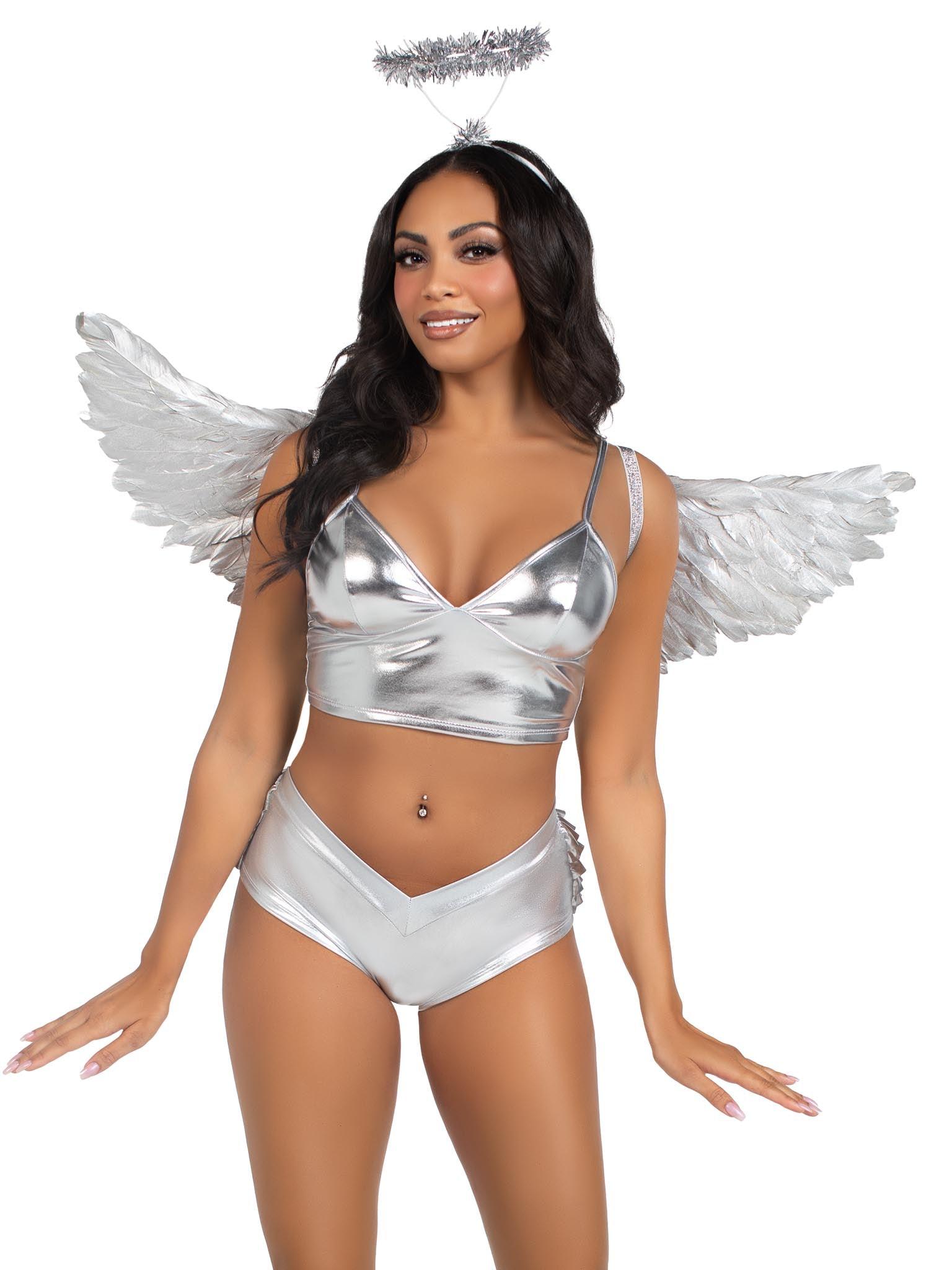 color_silver | Leg Avenue Metallic Angel Wing Set
